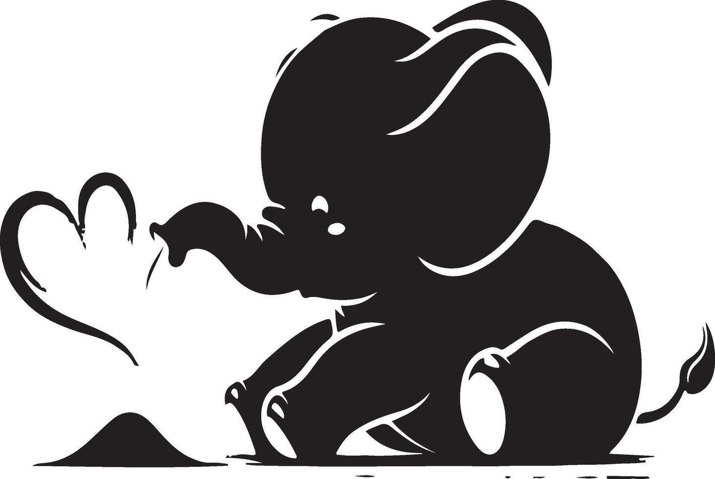 Cute baby elephant set featuring playful and adorable designs with hearts and balloons. Perfect for creative and child-friendly design projects vector