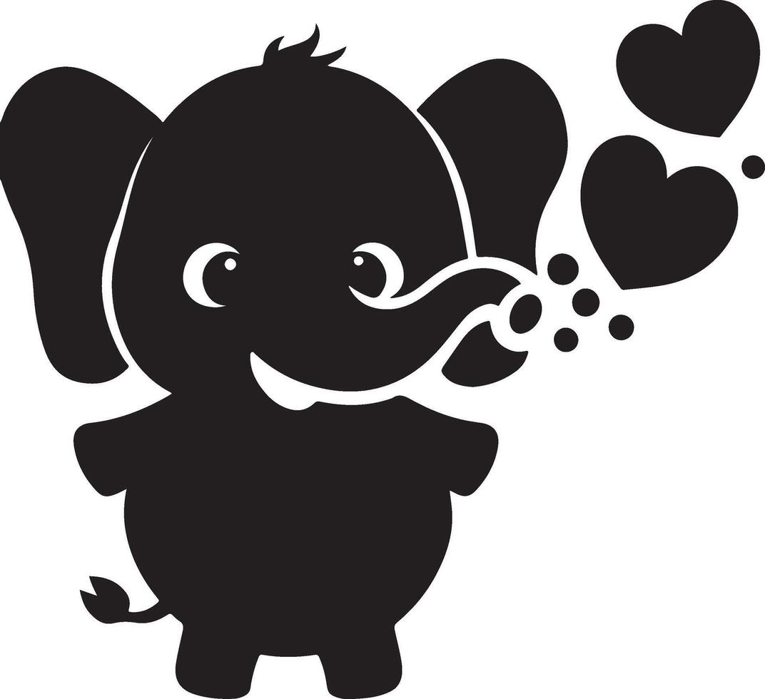 Cute baby elephant set featuring playful and adorable designs with hearts and balloons. Perfect for creative and child-friendly design projects vector