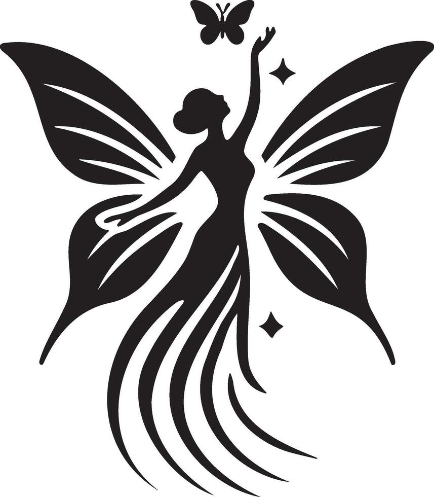 Butterfly woman set featuring elegant fairy designs. Perfect for mystical and fantasy-themed design projects vector