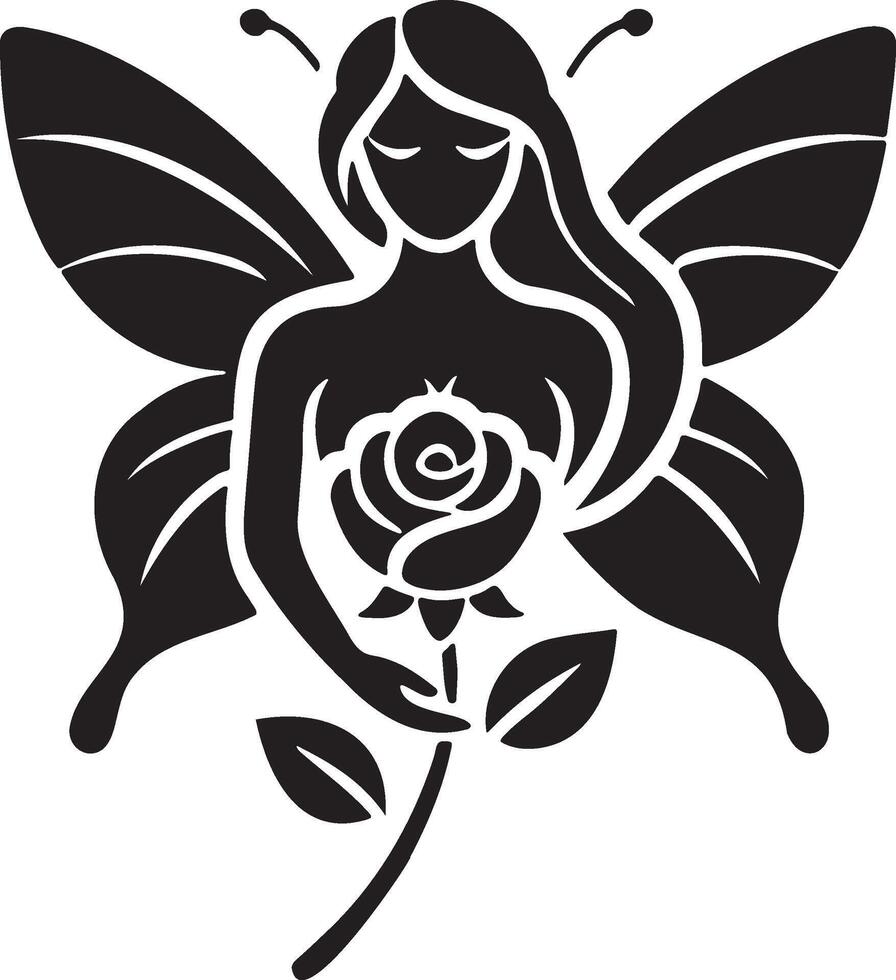 Butterfly woman set featuring elegant fairy designs. Perfect for mystical and fantasy-themed design projects vector