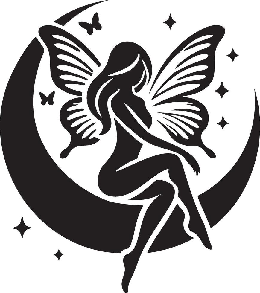 Butterfly woman set featuring elegant fairy designs. Perfect for mystical and fantasy-themed design projects vector
