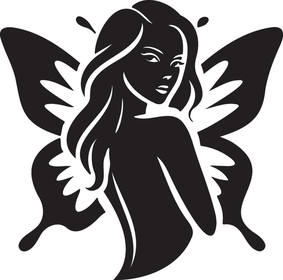 Butterfly woman set featuring elegant fairy designs. Perfect for mystical and fantasy-themed design projects vector