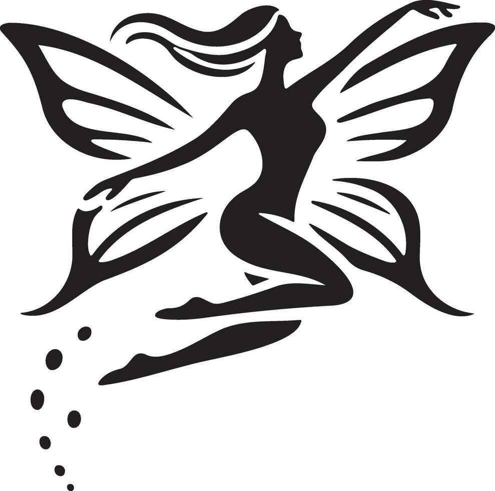 Butterfly woman set featuring elegant fairy designs. Perfect for mystical and fantasy-themed design projects vector