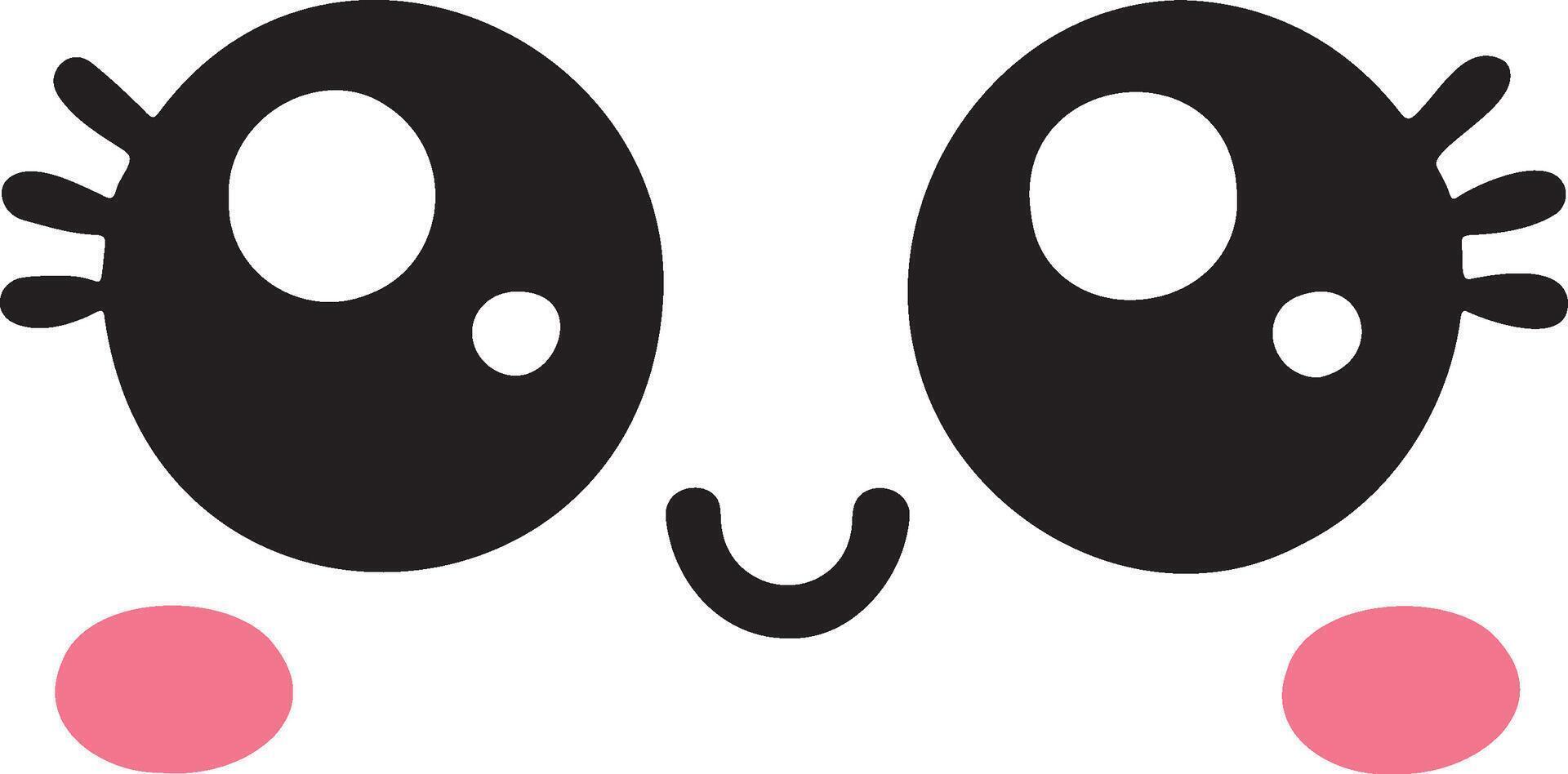 Cute kawaii face expressions in cartoon face set, featuring playful and adorable emoticons. Perfect for fun and creative design projects vector
