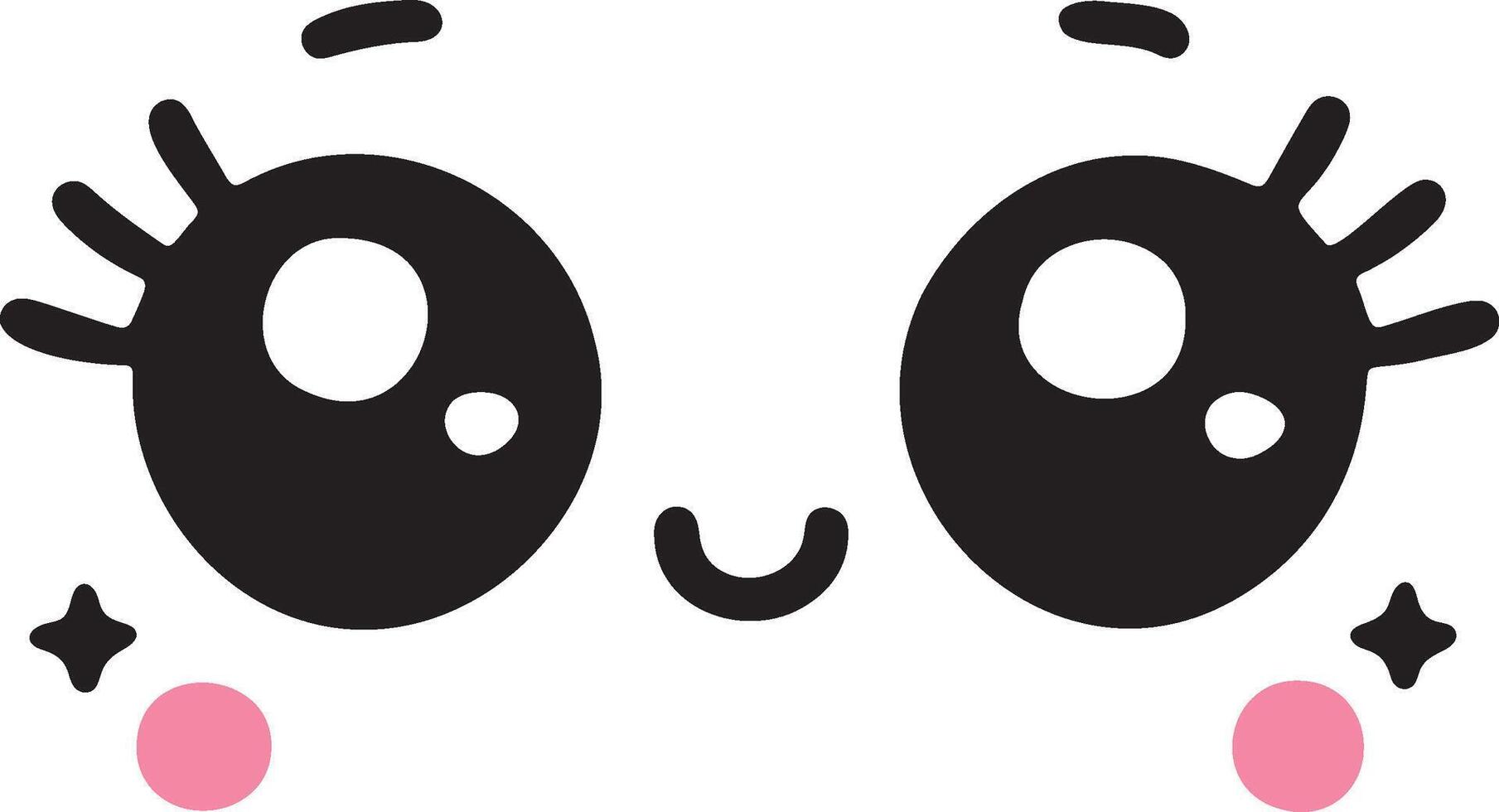 Cute kawaii face expressions in cartoon face set, featuring playful and adorable emoticons. Perfect for fun and creative design projects vector