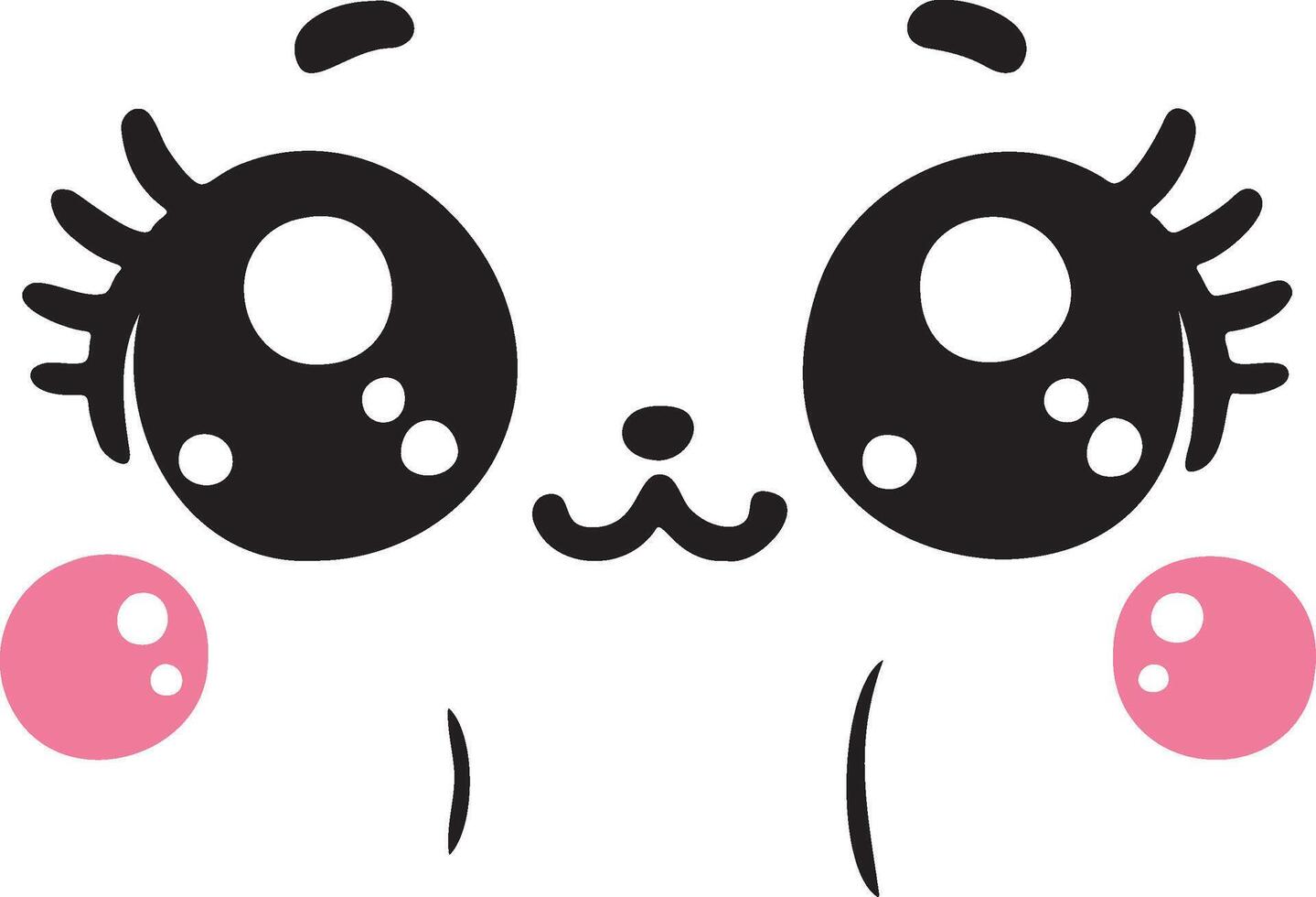 Cute kawaii face expressions in cartoon face set, featuring playful and adorable emoticons. Perfect for fun and creative design projects vector