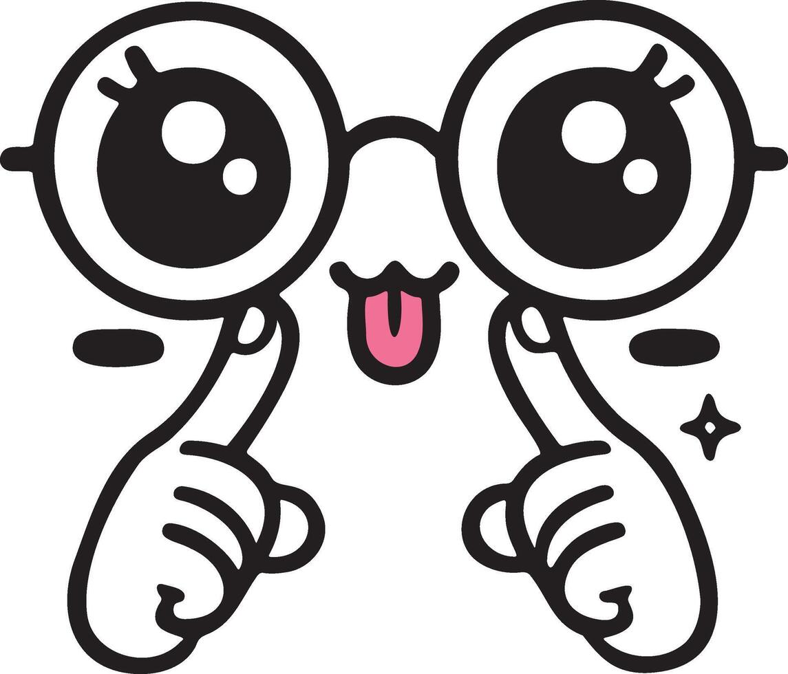 Cute kawaii face expressions in cartoon face set, featuring playful and adorable emoticons. Perfect for fun and creative design projects vector