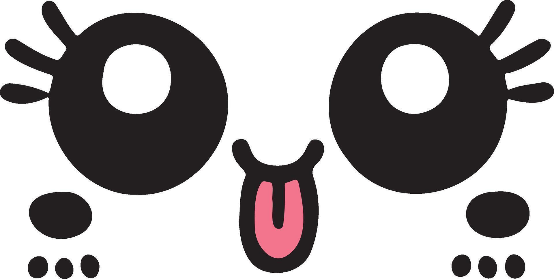 Cute kawaii face expressions in cartoon face set, featuring playful and adorable emoticons. Perfect for fun and creative design projects vector