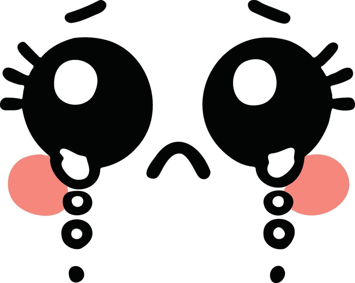 Cute kawaii face expressions in cartoon face set, featuring playful and adorable emoticons. Perfect for fun and creative design projects vector