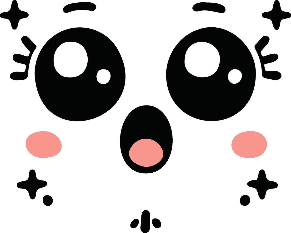 Cute kawaii face expressions in cartoon face set, featuring playful and adorable emoticons. Perfect for fun and creative design projects vector