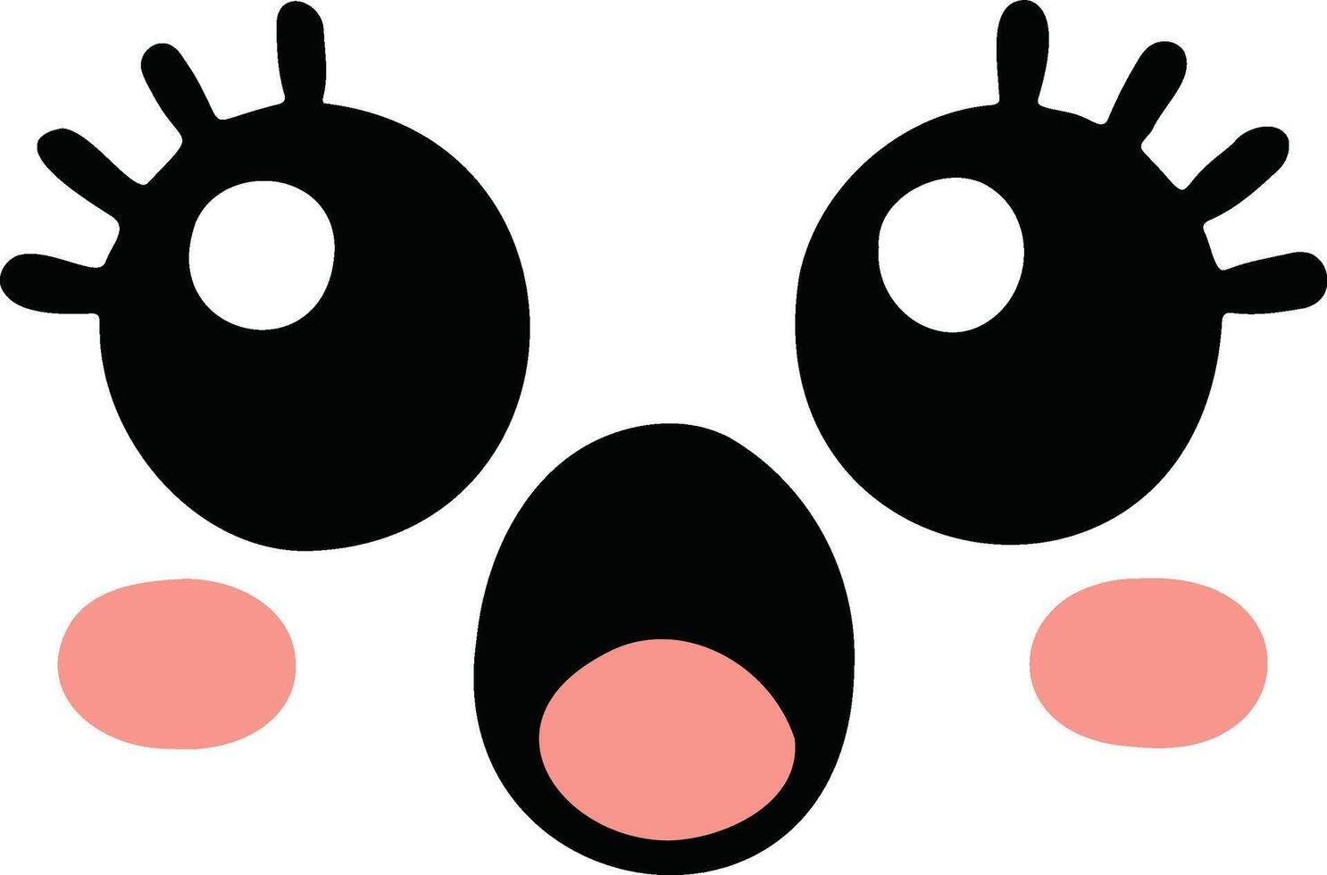 Cute kawaii face expressions in cartoon face set, featuring playful and adorable emoticons. Perfect for fun and creative design projects vector