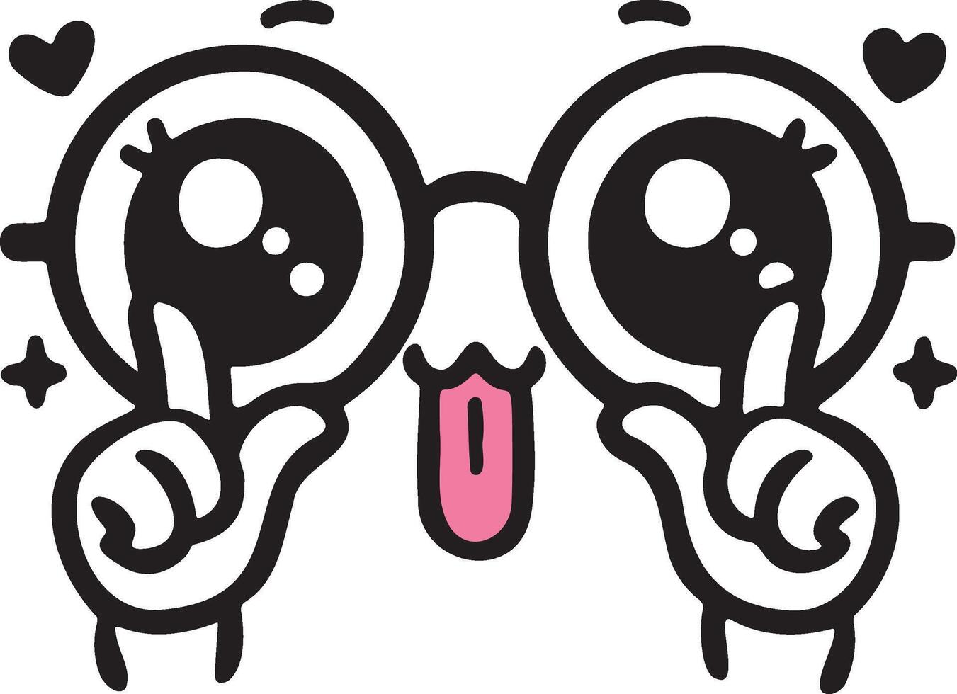 Cute kawaii face expressions in cartoon face set, featuring playful and adorable emoticons. Perfect for fun and creative design projects vector
