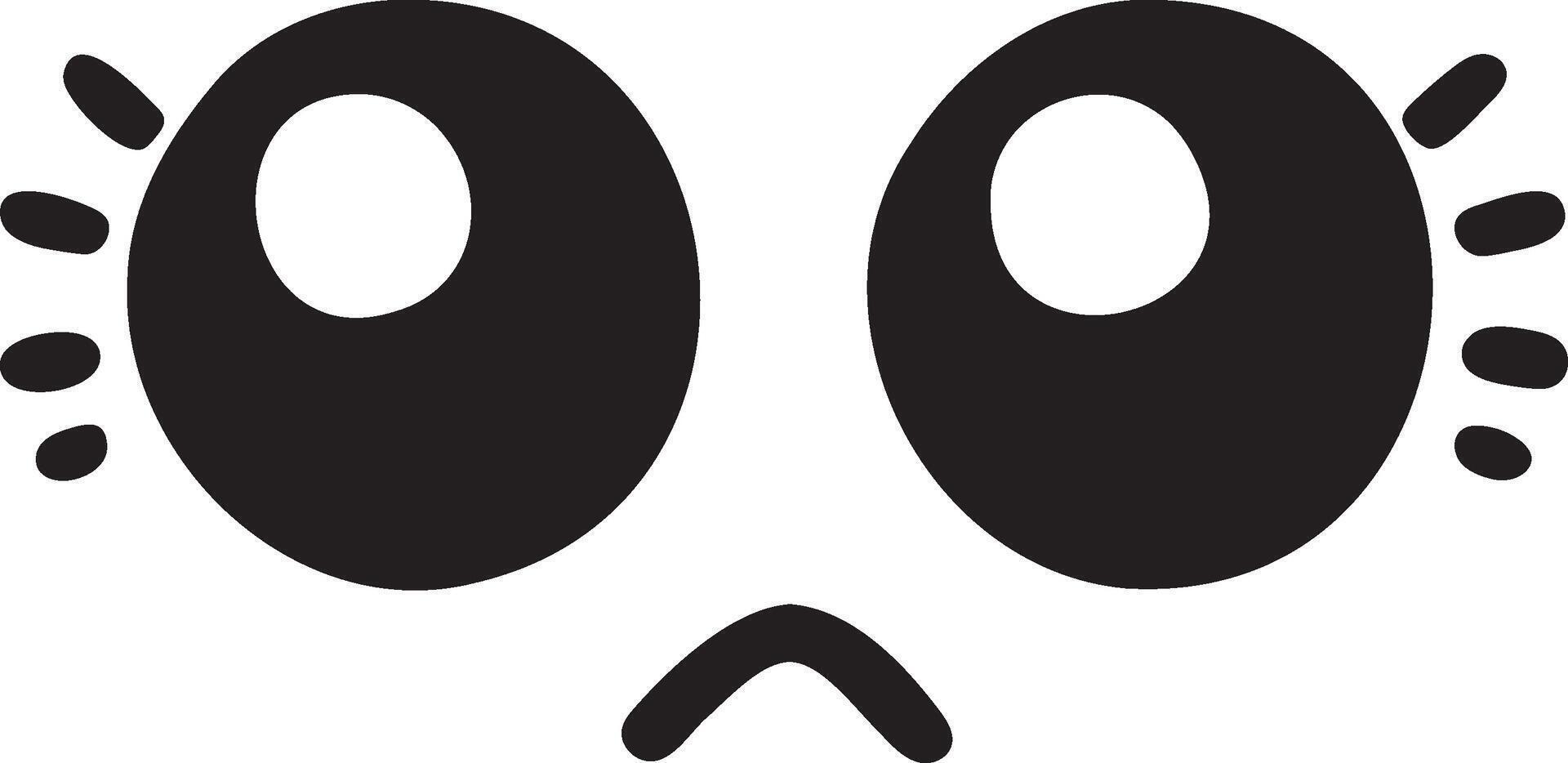 Cute kawaii face expressions in cartoon face set, featuring playful and adorable emoticons. Perfect for fun and creative design projects vector