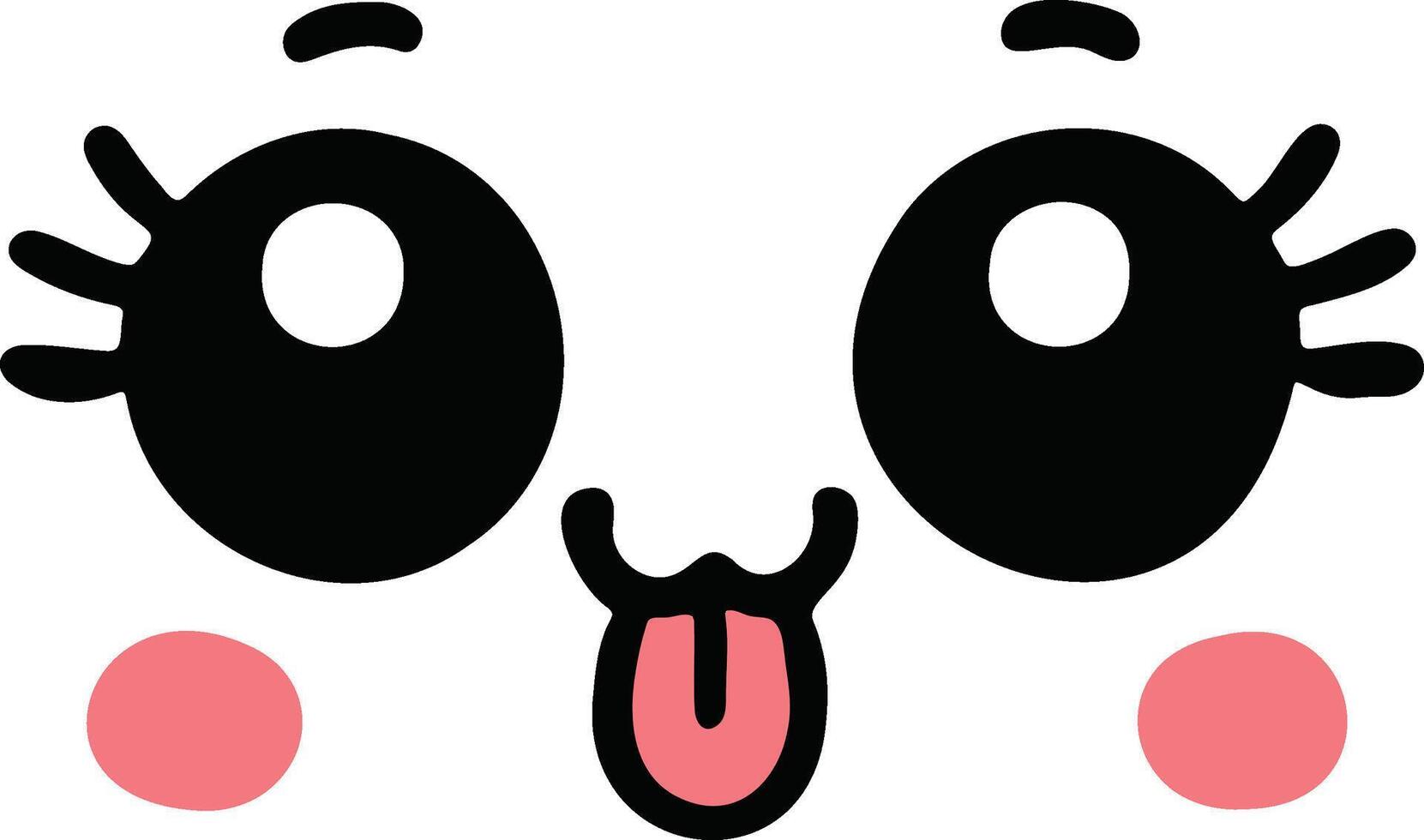 Cute kawaii face expressions in cartoon face set, featuring playful and adorable emoticons. Perfect for fun and creative design projects vector