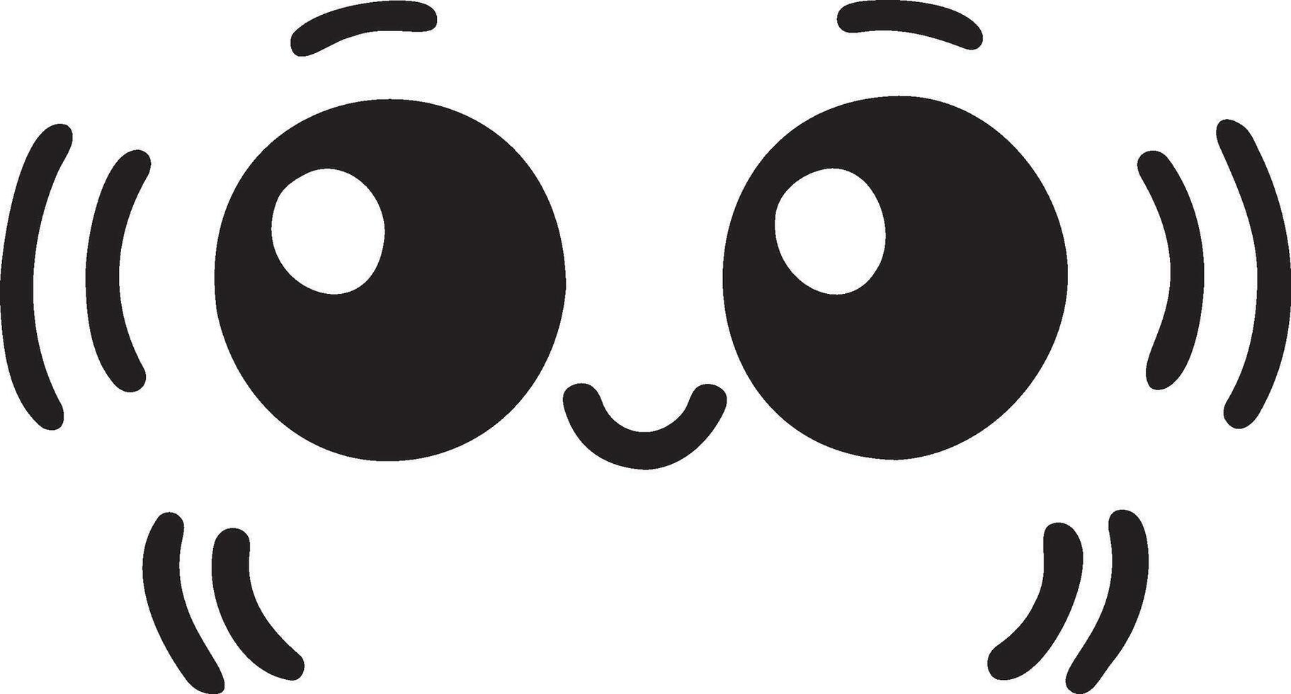 Cute kawaii face expressions in cartoon face set, featuring playful and adorable emoticons. Perfect for fun and creative design projects vector