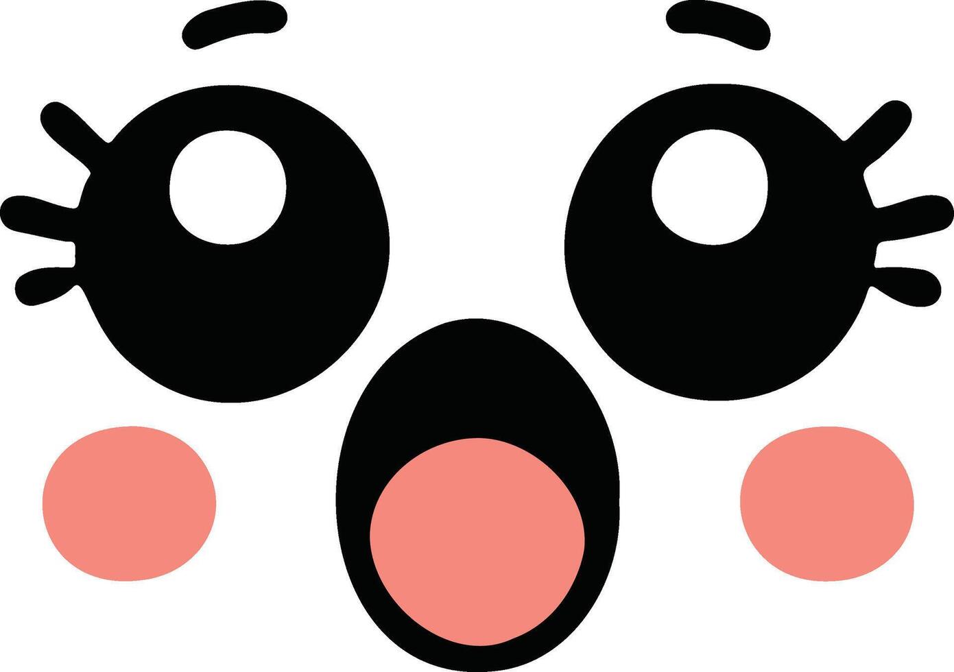 Cute kawaii face expressions in cartoon face set, featuring playful and adorable emoticons. Perfect for fun and creative design projects vector