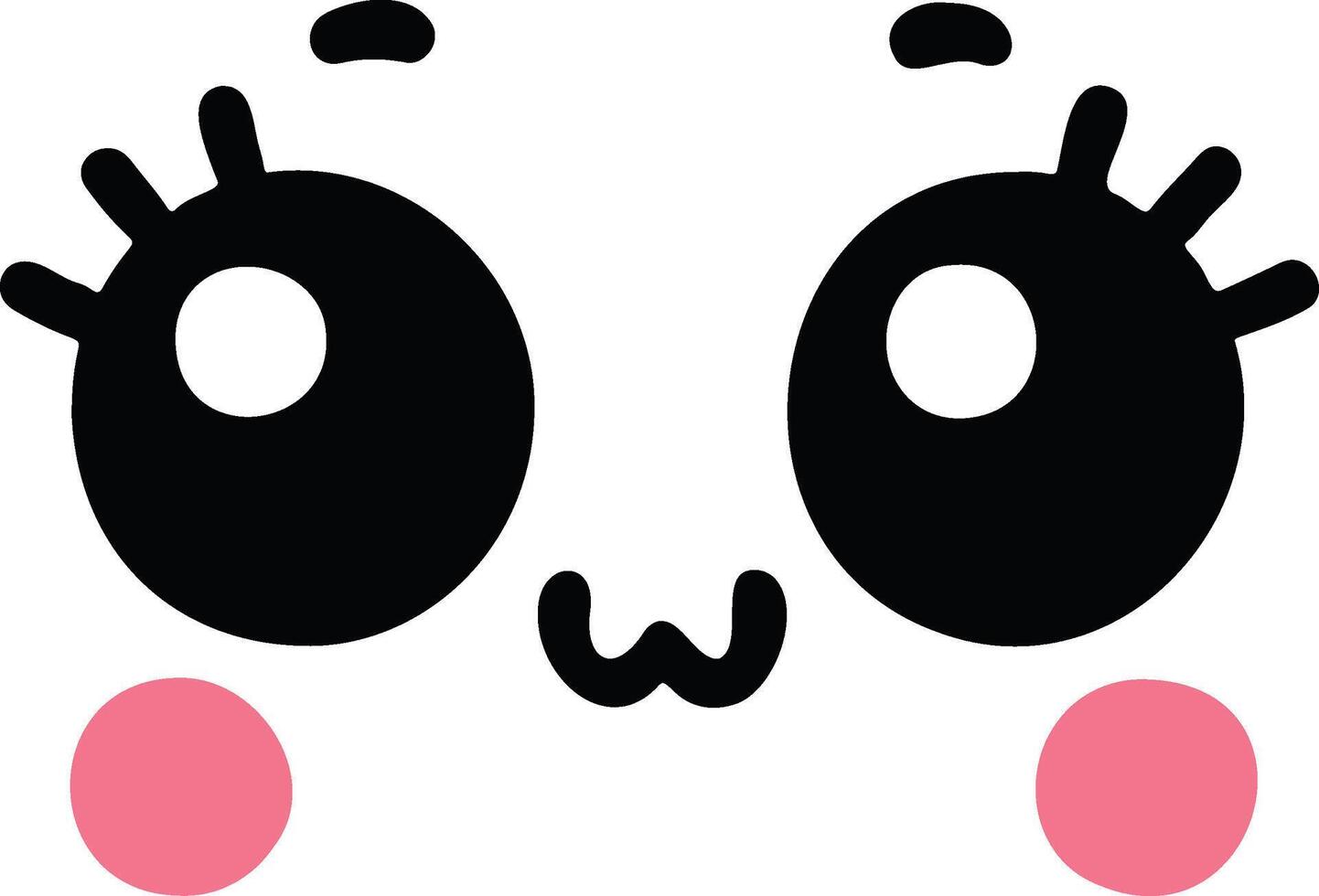 Cute kawaii face expressions in cartoon face set, featuring playful and adorable emoticons. Perfect for fun and creative design projects vector
