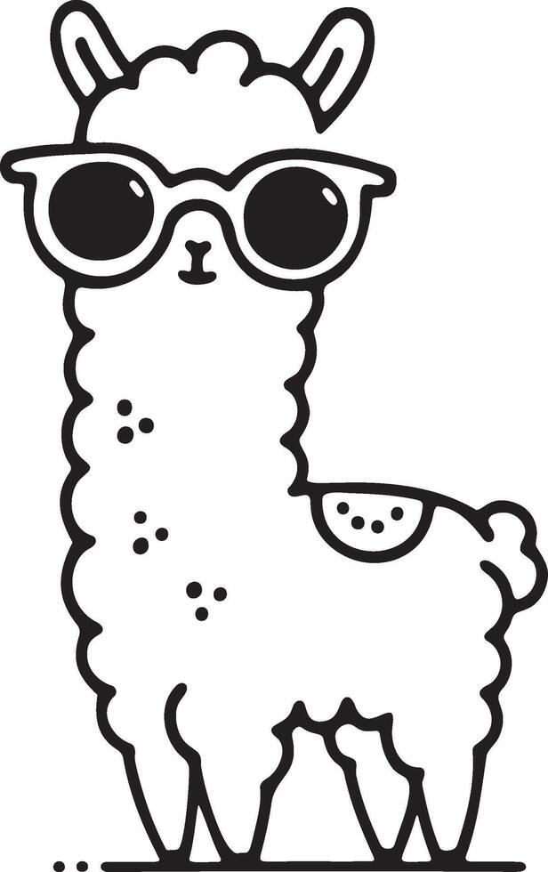Cute Llama with Sunglasses Adorable Llama with Fun and Playful Designs vector