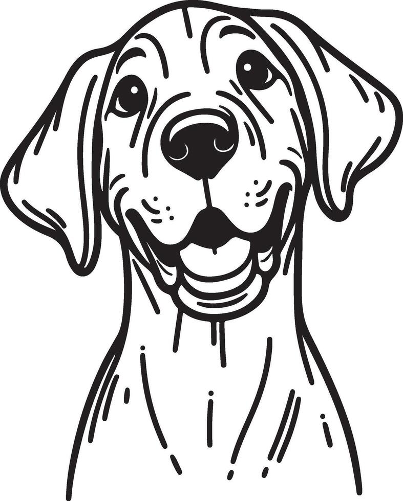 Playful Dog Peeking Silhouette Black Outline Illustration for Cute Design vector