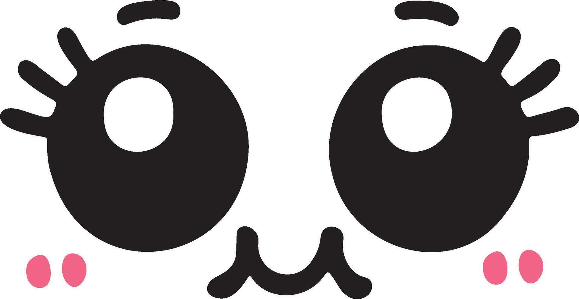 Cute kawaii face expressions in cartoon face set, featuring playful and adorable emoticons. Perfect for fun and creative design projects vector