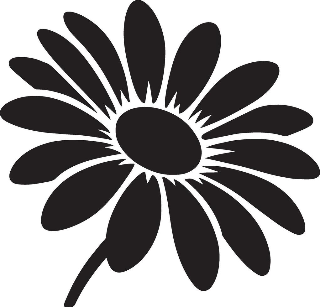 Floral daisy silhouette line art set capturing the playful and creative spirit of floral designs. Perfect for adding a touch of nature to design projects vector