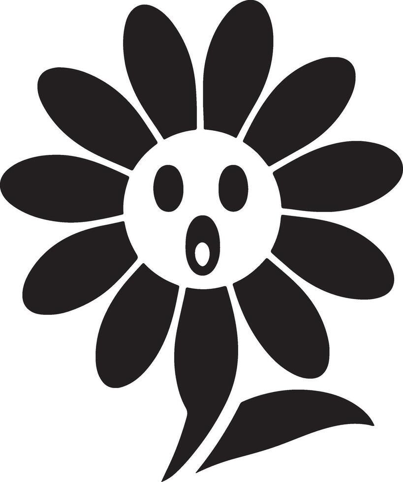 Floral daisy silhouette line art set capturing the playful and creative spirit of floral designs. Perfect for adding a touch of nature to design projects vector