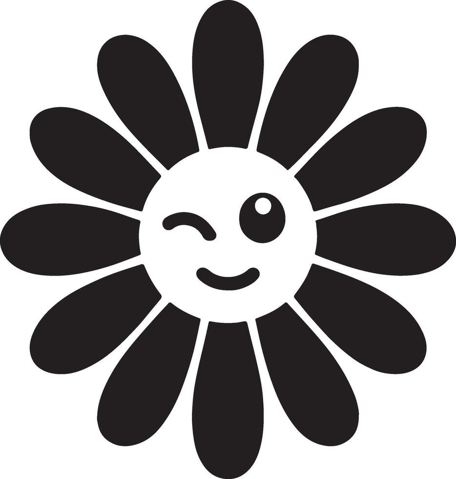 Floral daisy silhouette line art set capturing the playful and creative spirit of floral designs. Perfect for adding a touch of nature to design projects vector