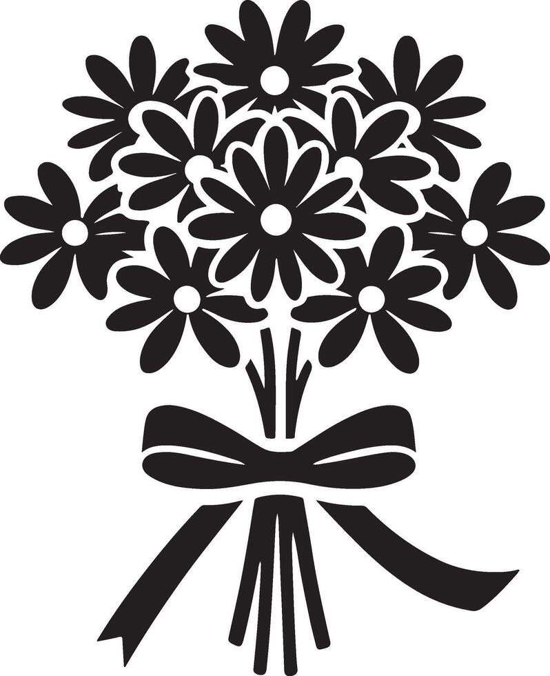 Floral daisy silhouette line art set capturing the playful and creative spirit of floral designs. Perfect for adding a touch of nature to design projects vector