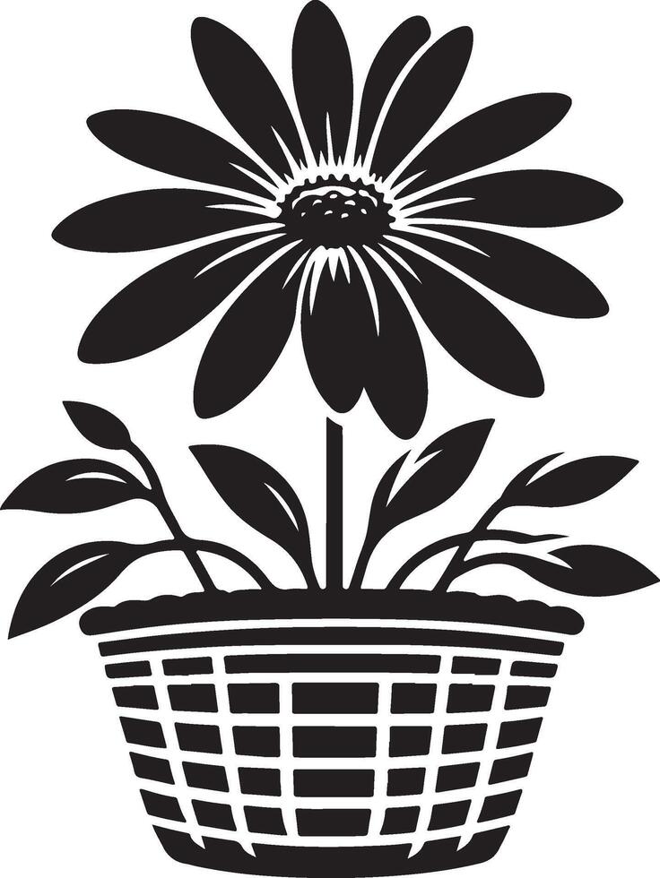 Floral daisy silhouette line art set capturing the playful and creative spirit of floral designs. Perfect for adding a touch of nature to design projects vector