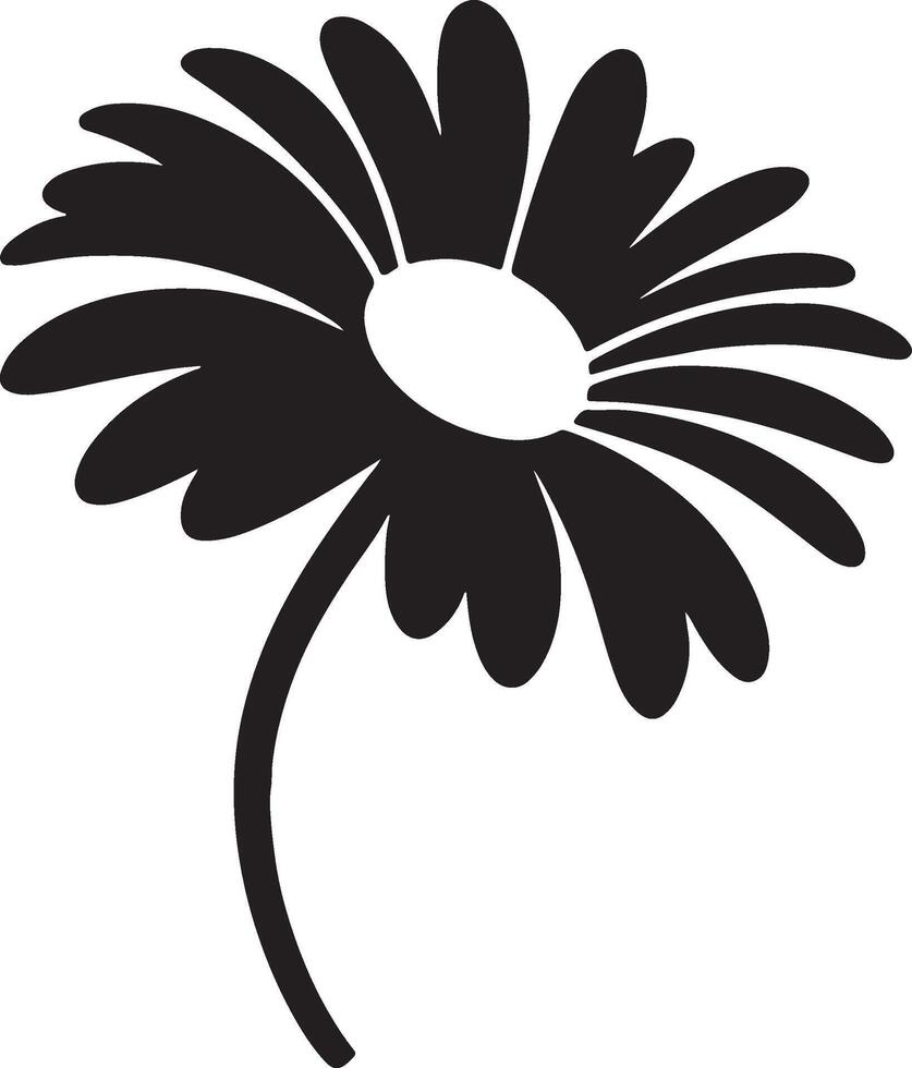 Floral daisy silhouette line art set capturing the playful and creative spirit of floral designs. Perfect for adding a touch of nature to design projects vector
