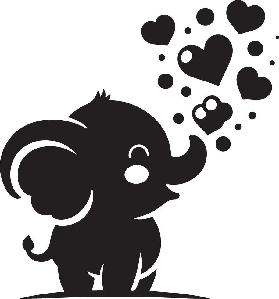 Cute baby elephant set featuring playful and adorable designs with hearts and balloons. Perfect for creative and child-friendly design projects vector