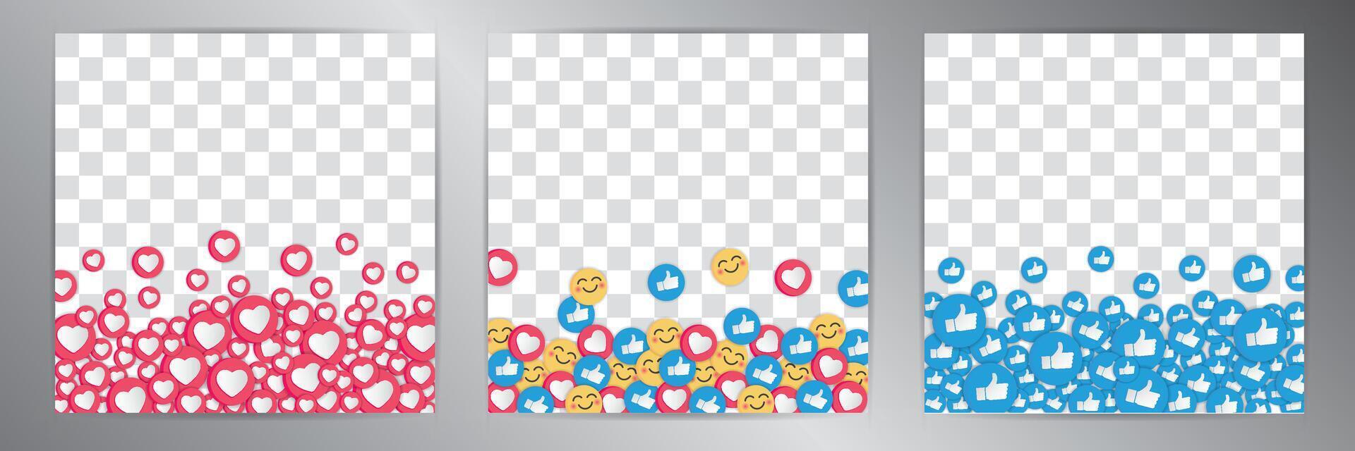Emoji banner set. illustration in 3d style. vector