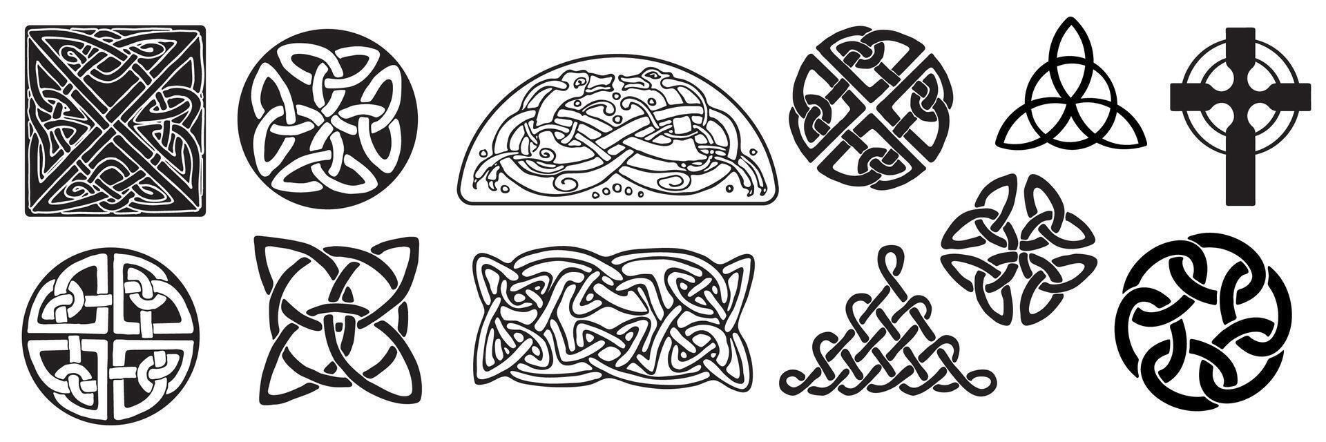 Celtic ornamental motifs set vector