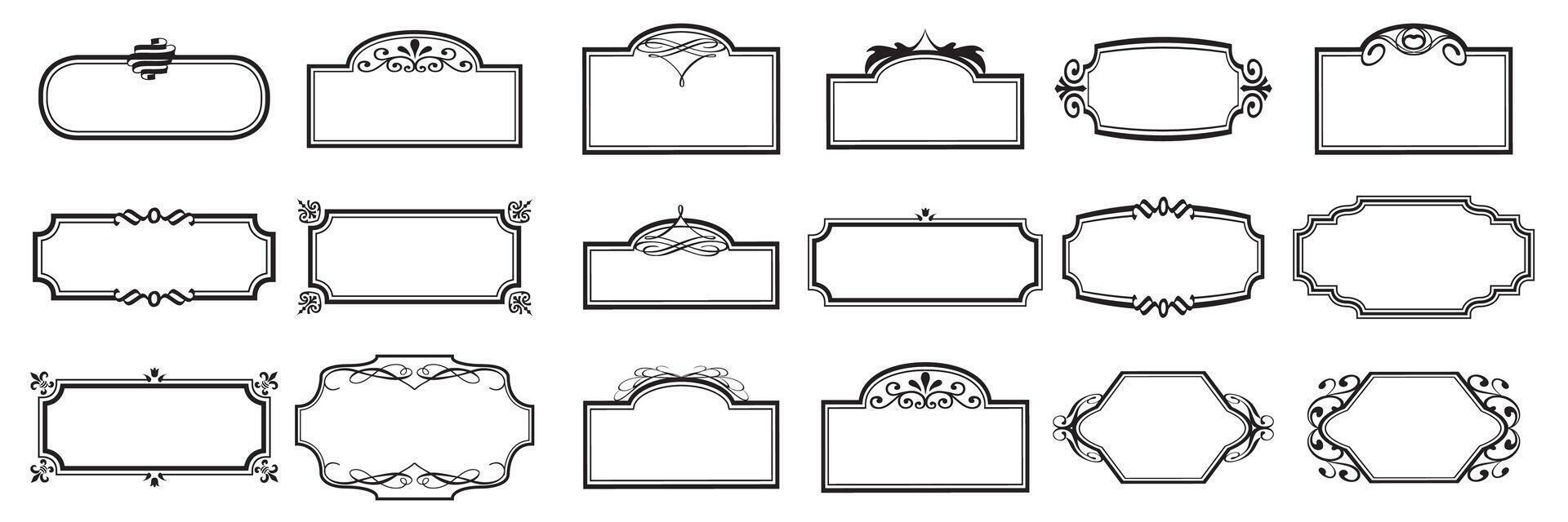 Frame Set ornamental vintage vector