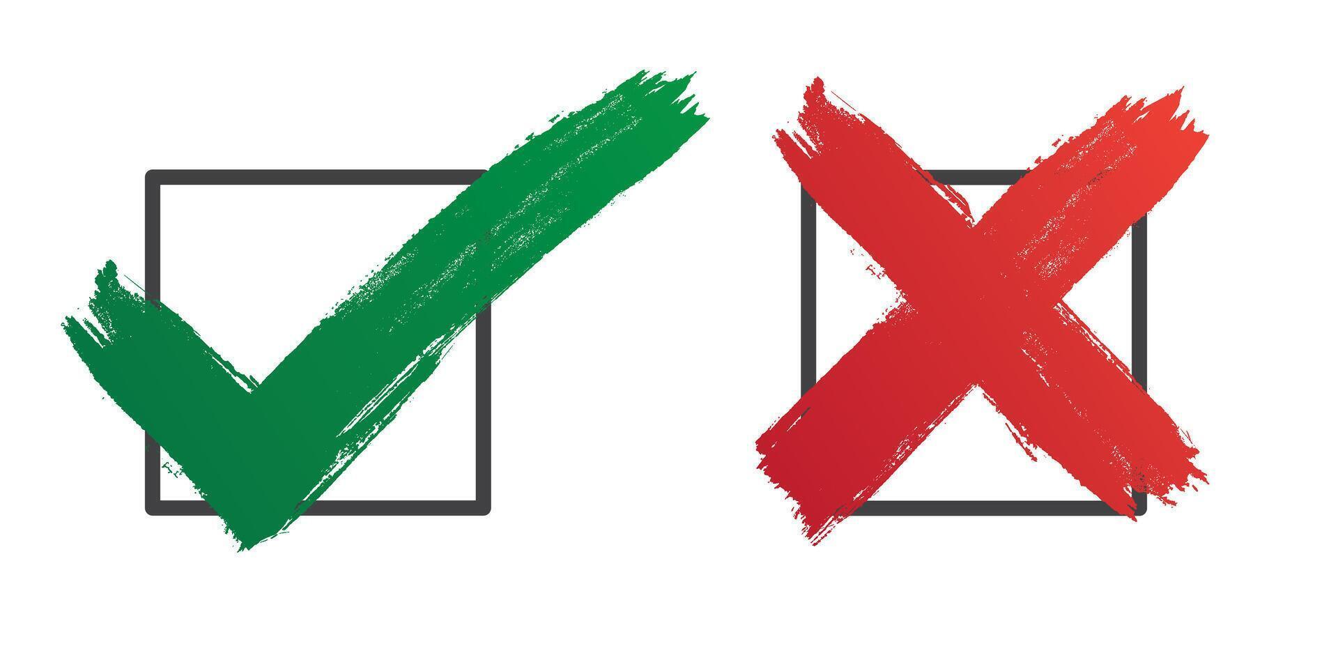Check mark symbol tick YES NO button vector