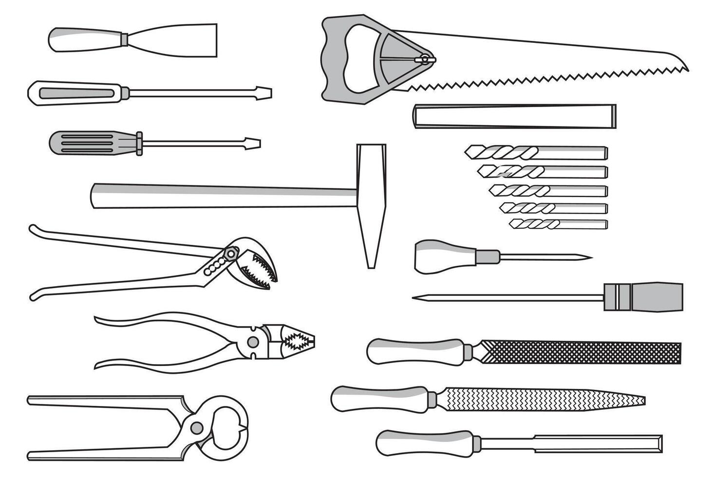 set of Tools Line illustration. vector
