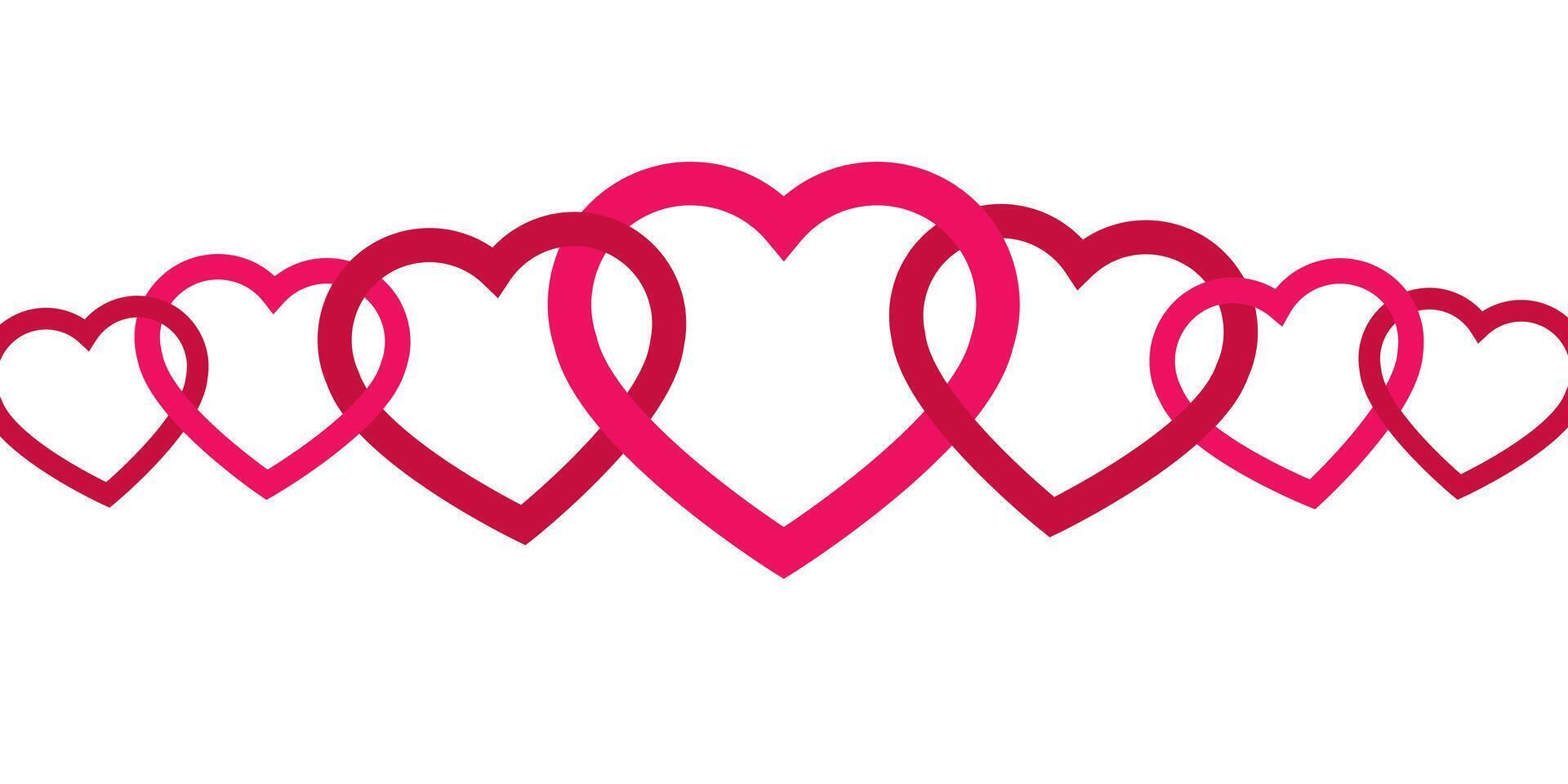 Hearts Linked . Love symbol. valentines day illustration vector
