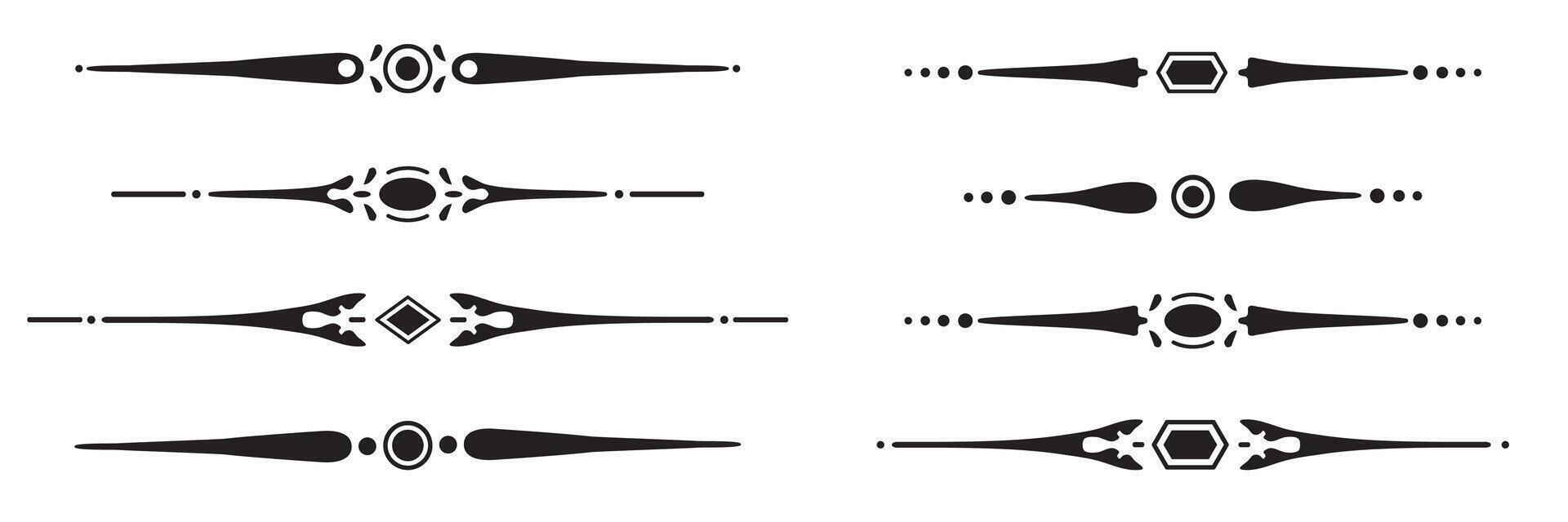 Set of decorative divider elements. Border collection. . vector