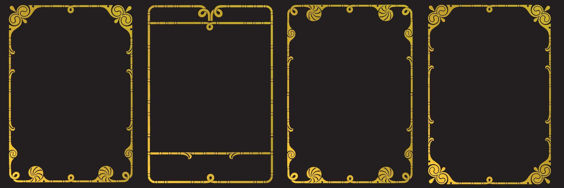 Frames with style Art Nouveau ornament set. vector