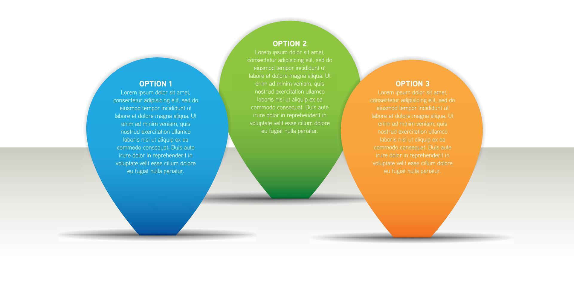 Infographic 3 options template 3D . vector