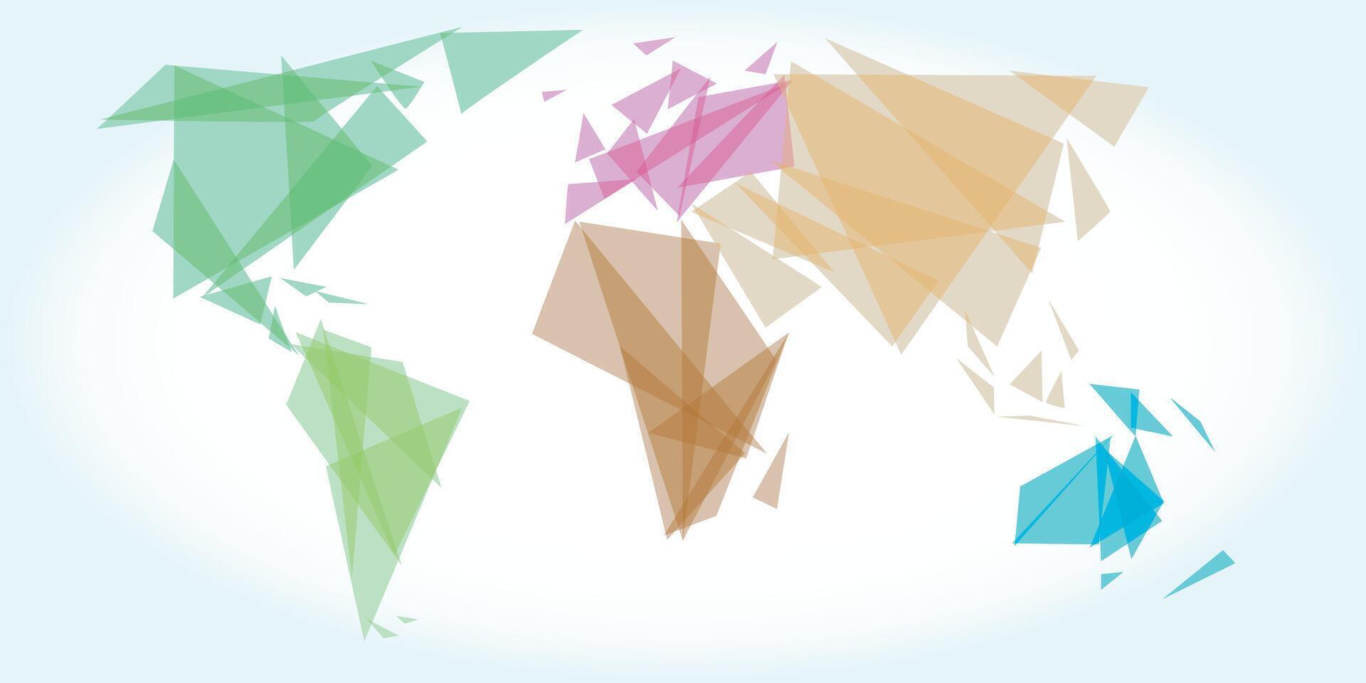 Abstract world map with geometric shapes. illustration. vector