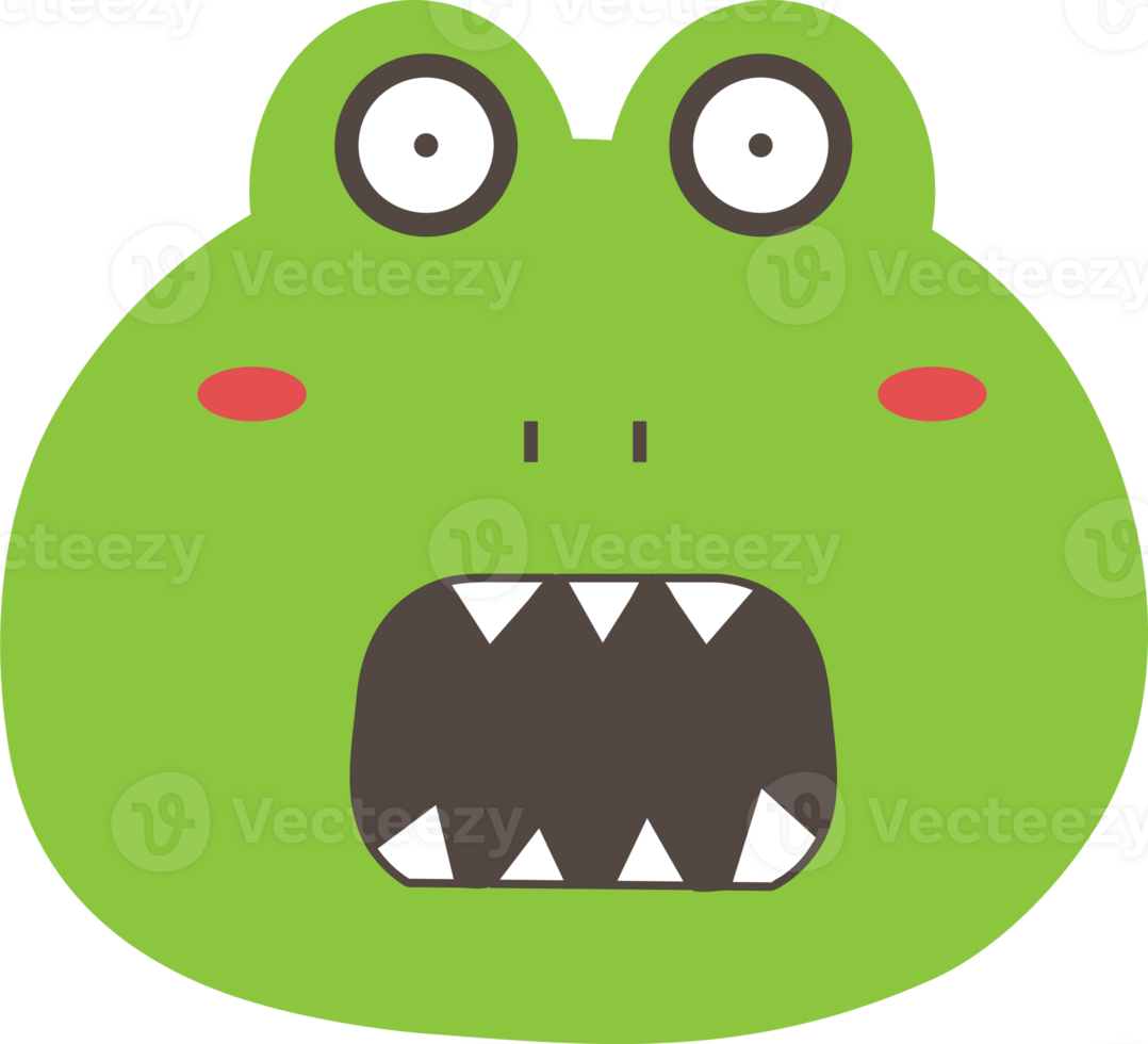 Frog surprised sticker illustration on transparent background. png