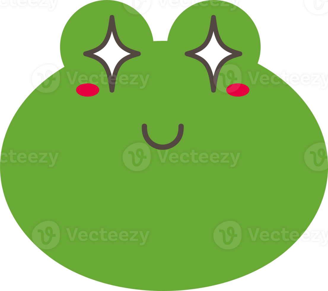 Frog excited sticker illustration on transparent background. png