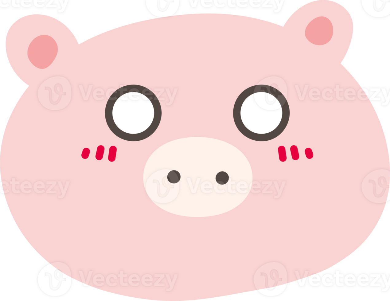 Pig surprised sticker illustration on transparent background. png