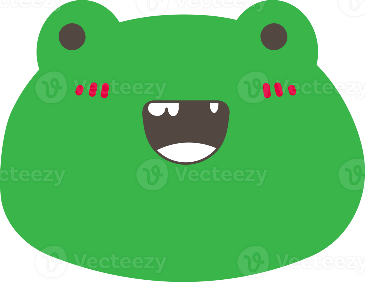 Frog happy sticker illustration on transparent background. png