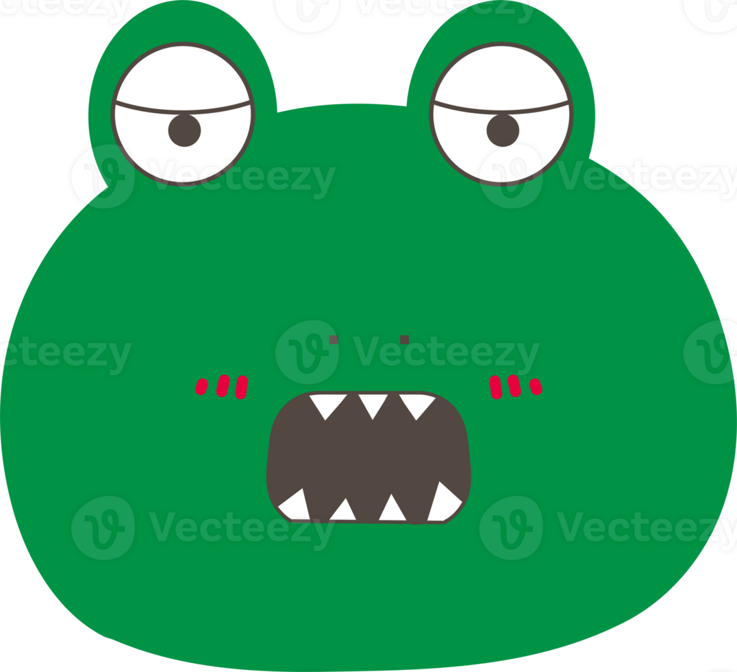 Frog surprised sticker illustration on transparent background. png