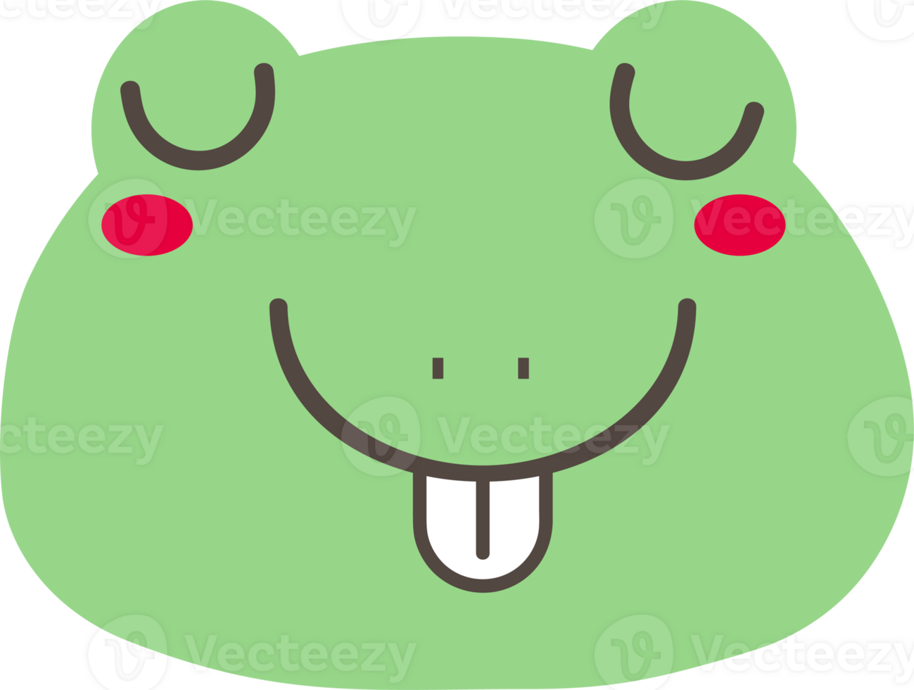 Frog silly sticker illustration on transparent background. png