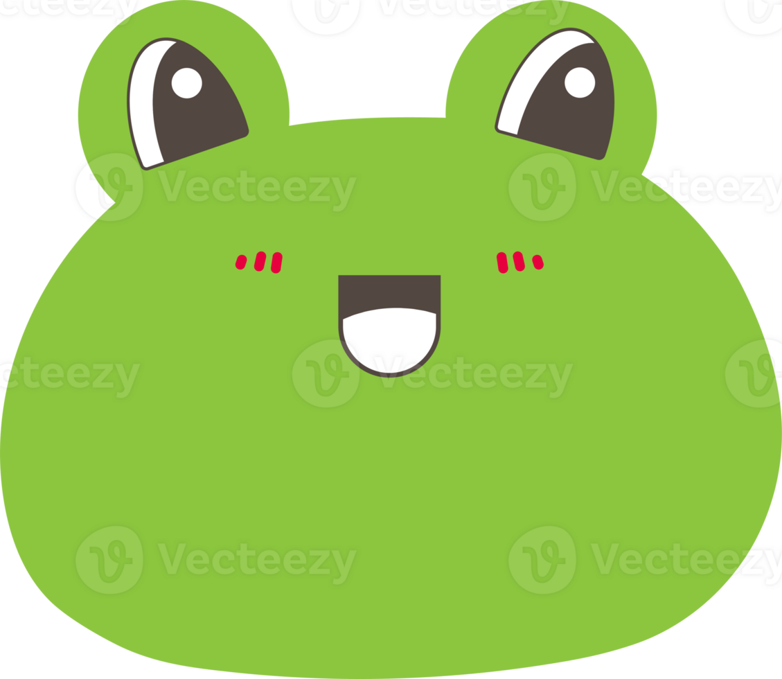 Frog happy sticker illustration on transparent background. png