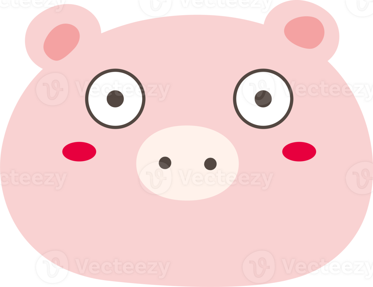 Pig surprised sticker illustration on transparent background. png