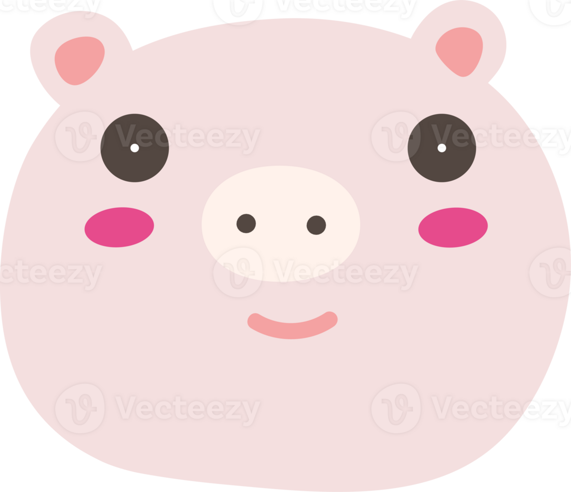Pig happy sticker illustration on transparent background. png